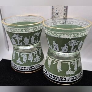 Jeannette Hellenic Mini Snack Bowl Set Grecian Jasperware 2x3” MCM 1950s 4pc